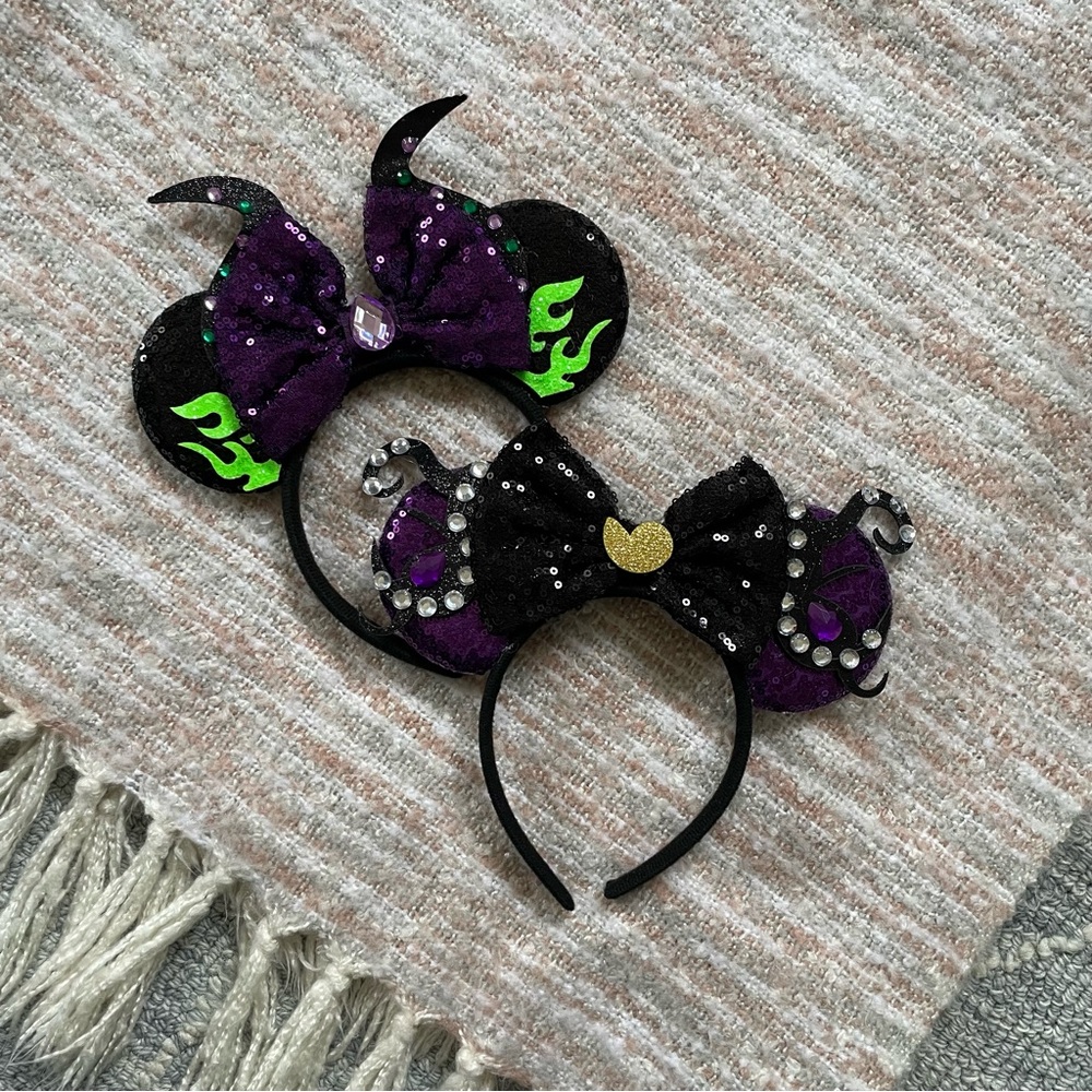 {Disney Inspired} Purple and Black Costume Headbands adult or big kid